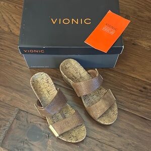 Vionic Brown Wedge Sandals